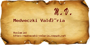 Medveczki Valéria névjegykártya